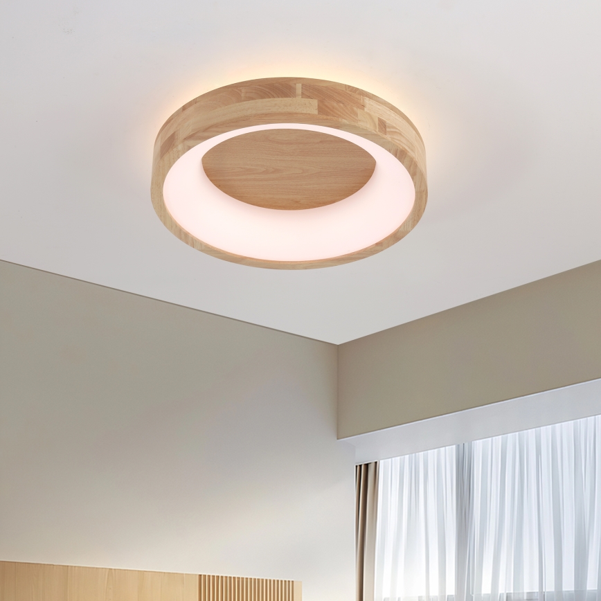 Brilagi - LED-Deckenleuchte FALCON WOOD, 30 W, 230 V, 3000/4000/6000 K, Ø 45 cm, Holz