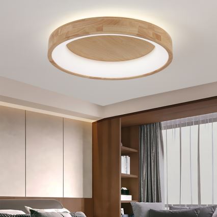 Brilagi - LED-Deckenleuchte FALCON WOOD LED/40W/230V 3000/4000/6000K Ø 60 cm Holz