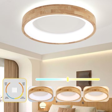 Brilagi - LED-Deckenleuchte FALCON WOOD LED/40W/230V 3000/4000/6000K Ø 60 cm Holz