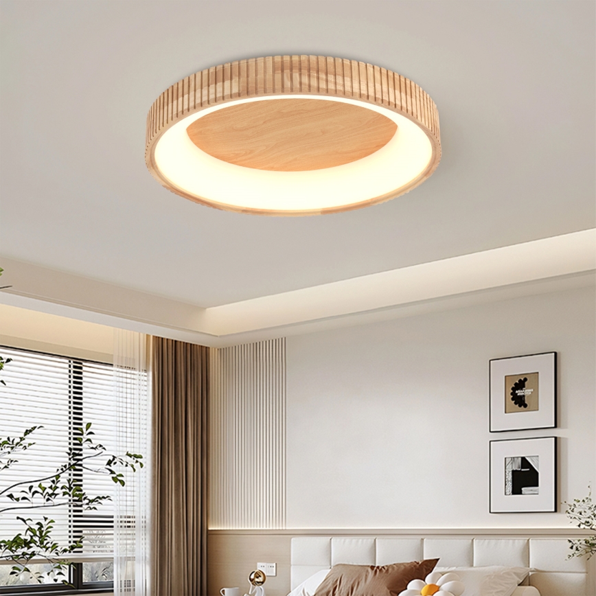 Brilagi - LED Deckenleuchte FALCON WOOD MODERN LED/40W/230V 3000/4000/6000K Ø 60 cm Holz