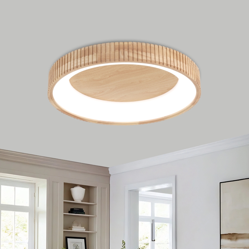 Brilagi - LED Deckenleuchte FALCON WOOD MODERN LED/40W/230V 3000/4000/6000K Ø 60 cm Holz