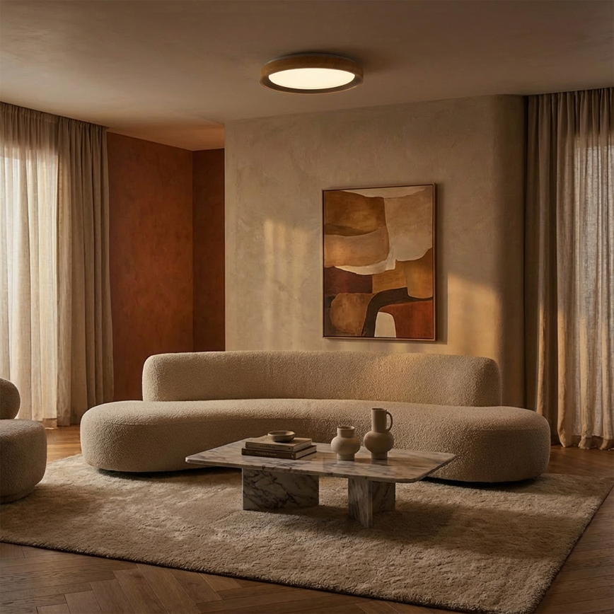Brilagi - LED-Deckenleuchte FLOCO LED/24W/230V Ø 30 cm Holzdekor/Schwarz