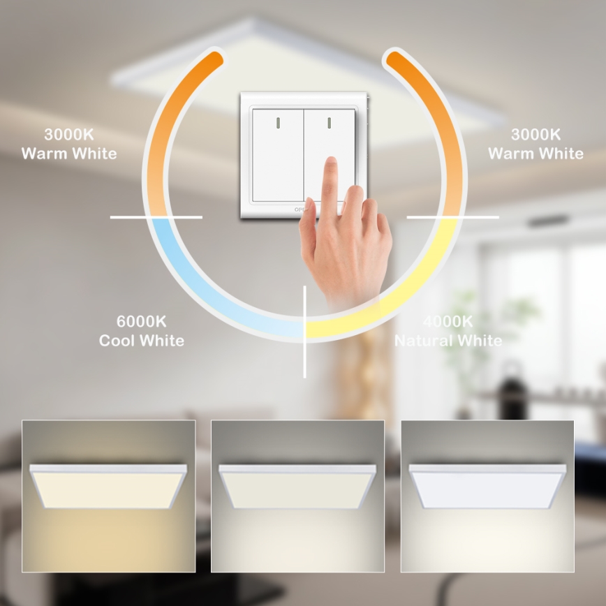 Brilagi - LED-Badezimmer-Deckenleuchte FRAME LED/96W/230V 120x60 cm 3000/4000/6000K IP44 weiß
