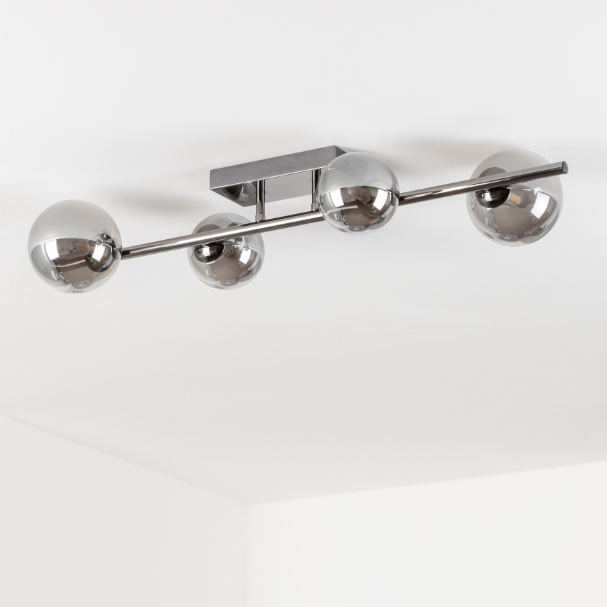 Brilagi - LED-Deckenleuchte MILLA 4xG9/3W/230V schwarz/chrom/rauchglas