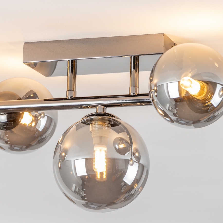 Brilagi - LED-Deckenleuchte MILLA 7xG9/3W/230V schwarz-chrom/rauchglas