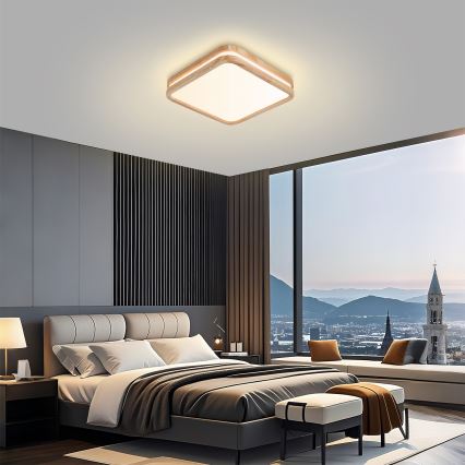 Brilagi - LED-Deckenleuchte MOLINA SQUARE LED/32W/230V 3000/4000/6000K Eiche 30x30 cm