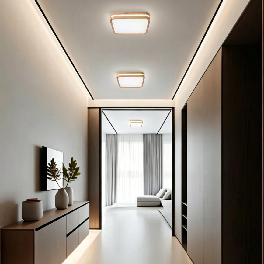 Brilagi - LED-Deckenleuchte MOLINA SQUARE LED/32W/230V 3000/4000/6000K Eiche 30x30 cm
