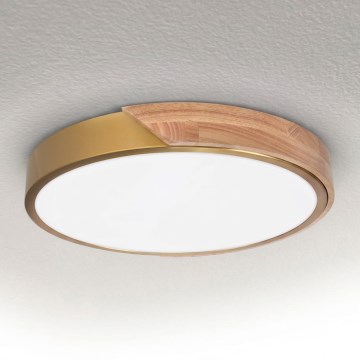 BRILAGI - LED Deckenleuchte PILANA LED/24W/230V Eiche/Gold Ø 30 cm