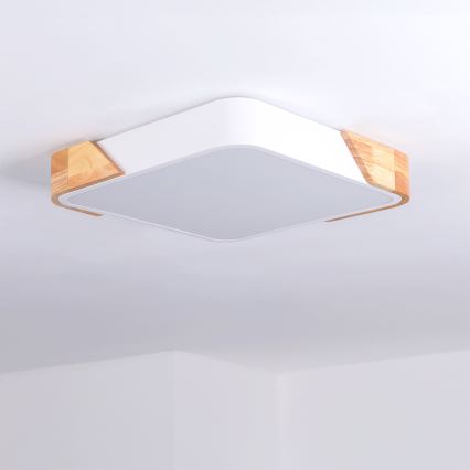 Brilagi - LED-Deckenleuchte PILANA LED/24W/230V Eiche/Weiß 32x32 cm