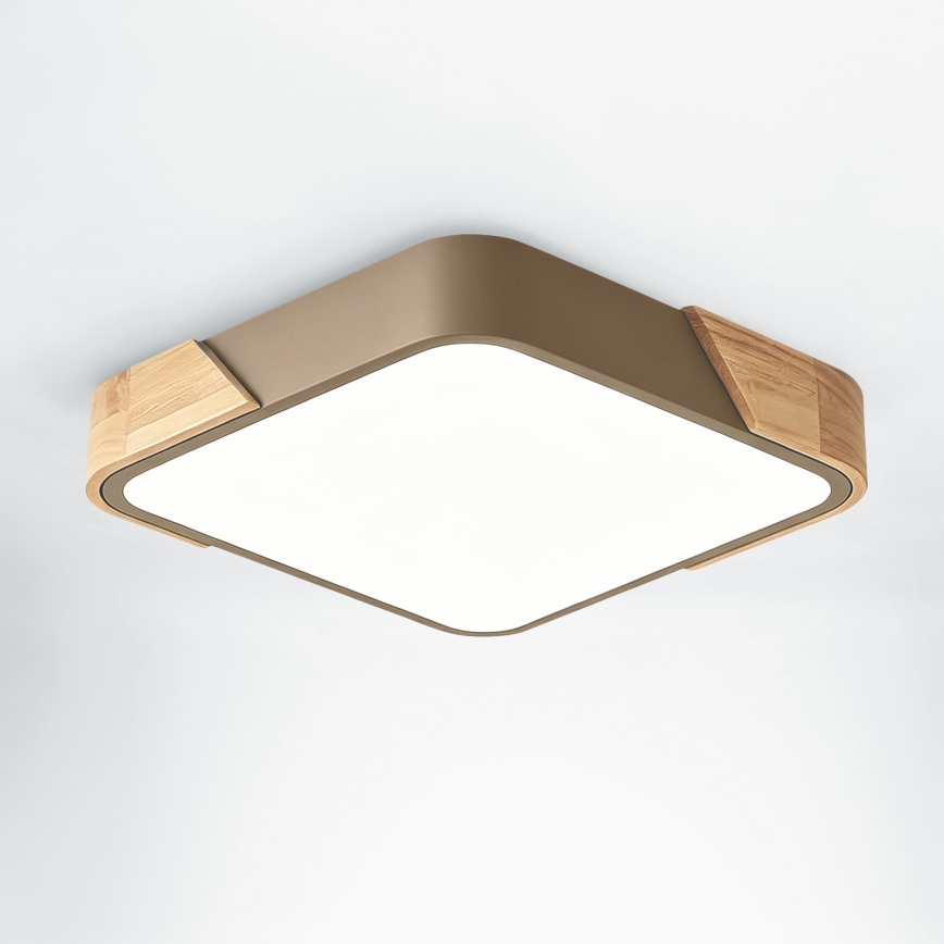 BRILAGI - LED Deckenleuchte PILANA SQUARE LED/24W/230V Eiche/Beige 32x32 cm