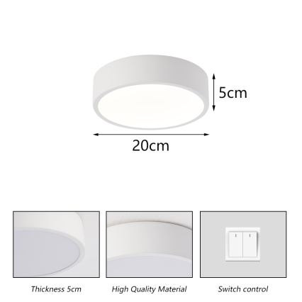 Brilagi - LED-Deckenleuchte POOL LED/18W/230V 3000/4500/6000K Ø 20 cm weiß