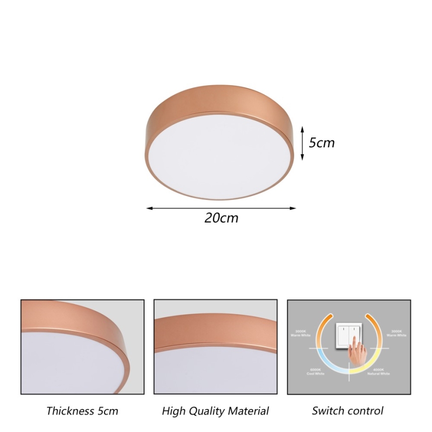 Brilagi - LED-Deckenleuchte POOL LED/24W/230V 3000/4000/6000K Ø 20 cm Bronze