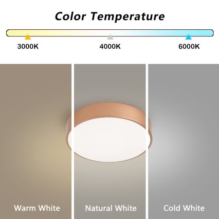 BRILAGI - LED-Deckenleuchte POOL LED/24W/230V 3000/4000/6000K Ø 20 cm kupferfarben
