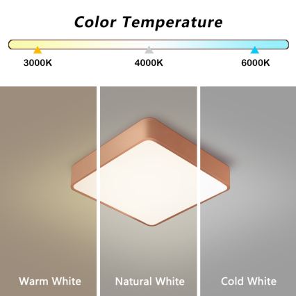 Brilagi - LED-Deckenleuchte POOL LED/36W/230V 3000/4000/6000K 40x40 cm bronzefarben