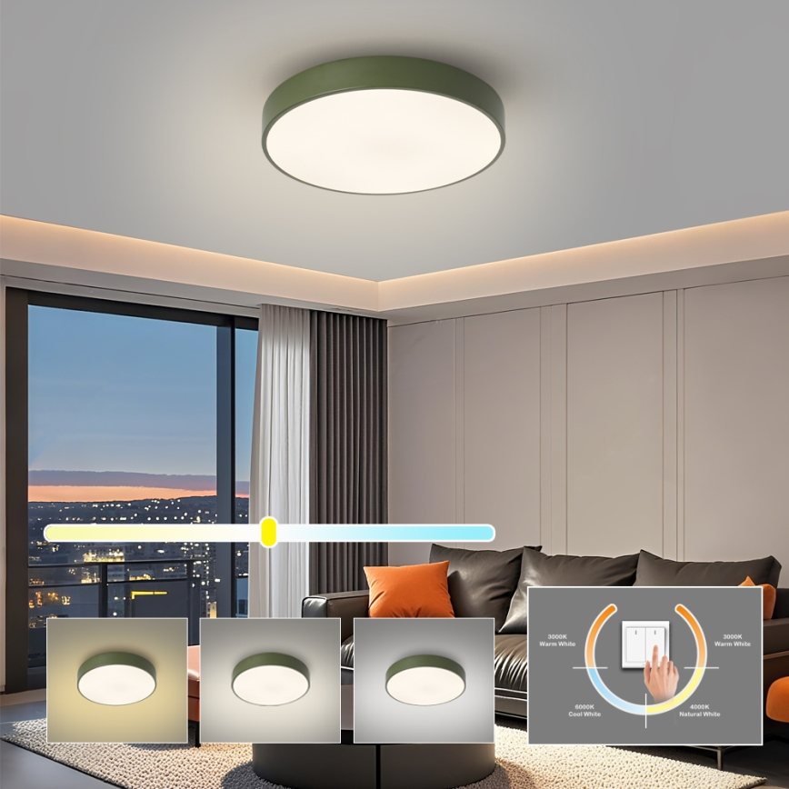 Brilagi - LED-Deckenleuchte POOL LED/48W/230V 3000/4000/6000K Ø 40 cm grün