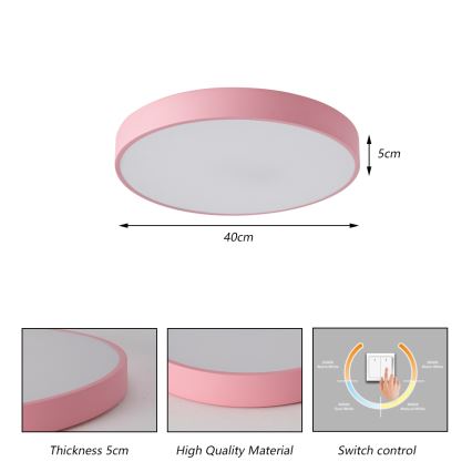 Brilagi - LED-Deckenleuchte POOL LED/48W/230V 3000/4000/6000K Ø 40 cm rosa