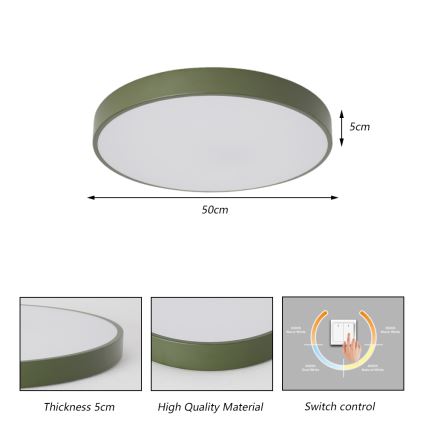 Brilagi - LED-Deckenleuchte POOL LED/60W/230V 3000/4000/6000K Ø 50 cm grün