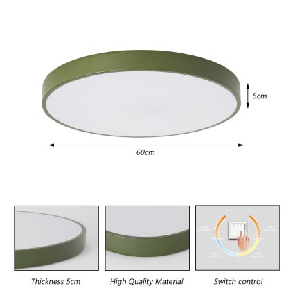 Brilagi - LED-Deckenleuchte POOL LED/60W/230V 3000/4000/6000K Ø 60 cm grün