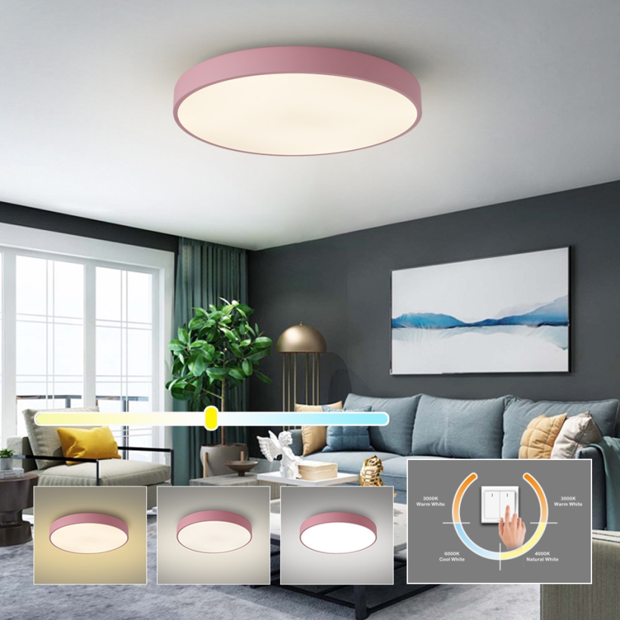 Brilagi - LED-Deckenleuchte POOL LED/60W/230V 3000/4000/6000K Ø 60 cm rosa