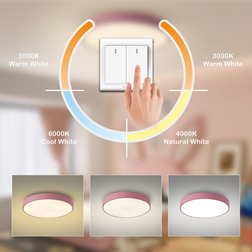 Brilagi - LED-Deckenleuchte POOL LED/60W/230V 3000/4000/6000K Ø 60 cm rosa
