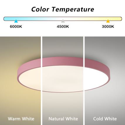 Brilagi - LED-Deckenleuchte POOL LED/60W/230V 3000/4000/6000K Ø 60 cm rosa