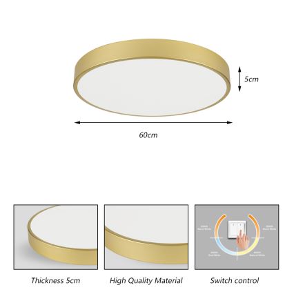 Brilagi - LED-Deckenleuchte POOL LED/60W/230V 3000/4000/6000K Ø 60 cm gold