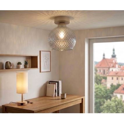 BRILAGI - LED Deckenleuchte RETRO GLASS 1xE27/60W/230V Ø 18 cm beige/rauchgrau