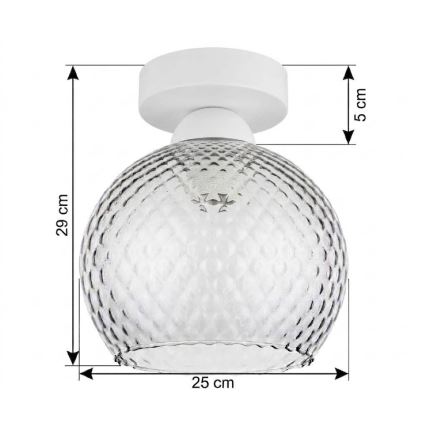 BRILAGI - LED-Deckenleuchte RETRO GLASS 1xE27/60W/230V Ø 25 cm weiß/rauchgrau