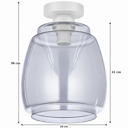 BRILAGI - LED Deckenleuchte RETRO GLASS 1xE27/60W/230V Ø 26 cm weiß/rauchgrau