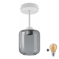 BRILAGI - LED-Deckenleuchte RETRO GLASS 1xE27/60W/230V Ø 14 cm weiß/rauchgrau
