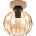 BRILAGI - LED Deckenleuchte RETRO GLASS 1xE27/60W/230V Ø 18 cm Eiche/rauchbeige
