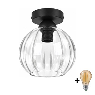 BRILAGI - LED-Deckenleuchte RETRO GLASS 1xE27/60W/230V Ø 18 cm schwarz/klar