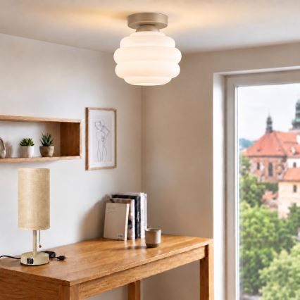 BRILAGI - LED-Deckenleuchte RETRO GLASS 1xE27/60W/230V Ø 20 cm beige/weiß