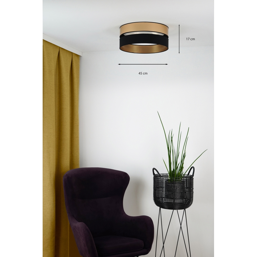 Brilagi - LED-Deckenleuchte ROYAL LED/24W/230V d 45 cm schwarz/golden