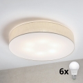 Brilagi - LED-Deckenleuchte SIRIJA 6xE27/60W/230V Ø 80 cm cremefarben