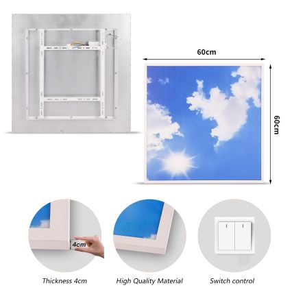 Brilagi - LED-Deckenleuchte SLIMFRAME SKY LED/58W/230V 60x60 cm silber/blau