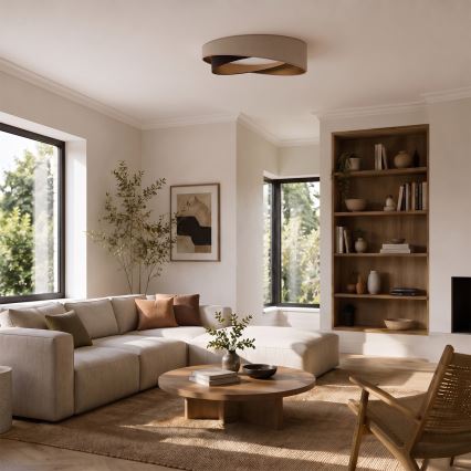 BRILAGI - LED Deckenleuchte VELVET TWIST LED/24W/230V 4000K Ø 55 cm beige/braun/gold