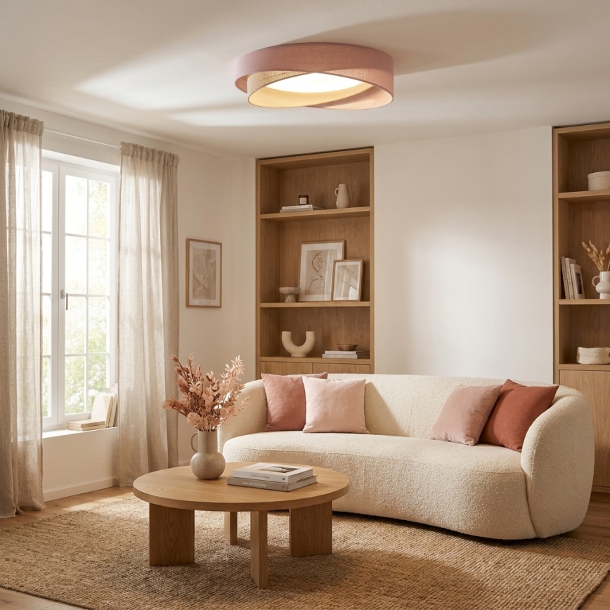 BRILAGI - LED-Deckenleuchte VELVET TWIST LED/24W/230V 4000K Ø 55 cm rosa/beige