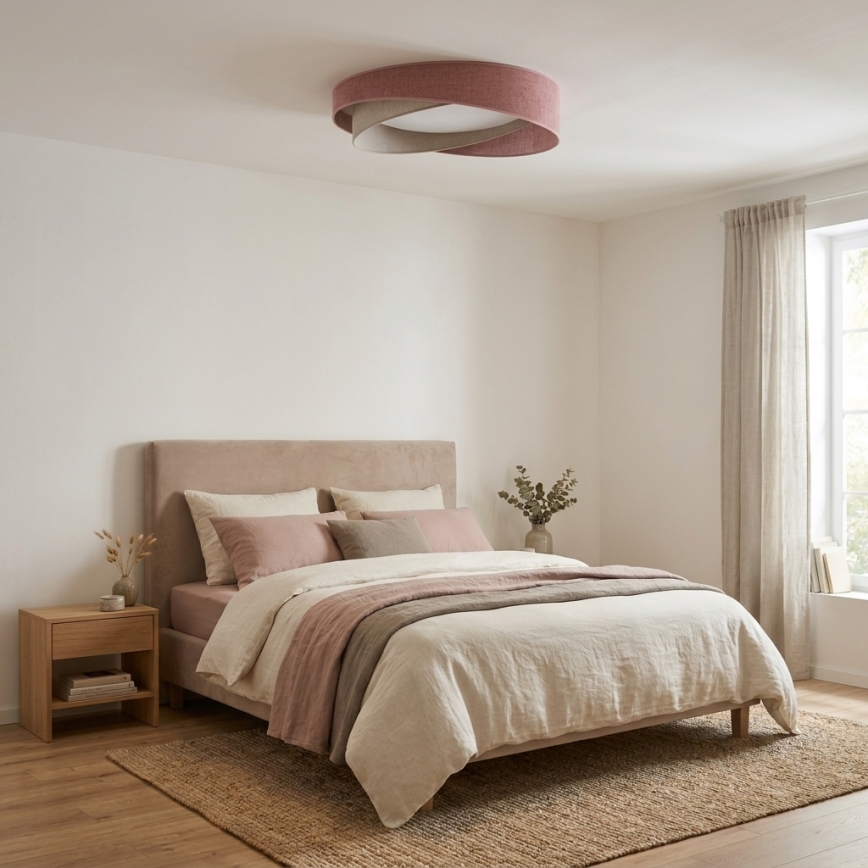 BRILAGI - LED-Deckenleuchte VELVET TWIST LED/24W/230V 4000K Ø 55 cm rosa/creme