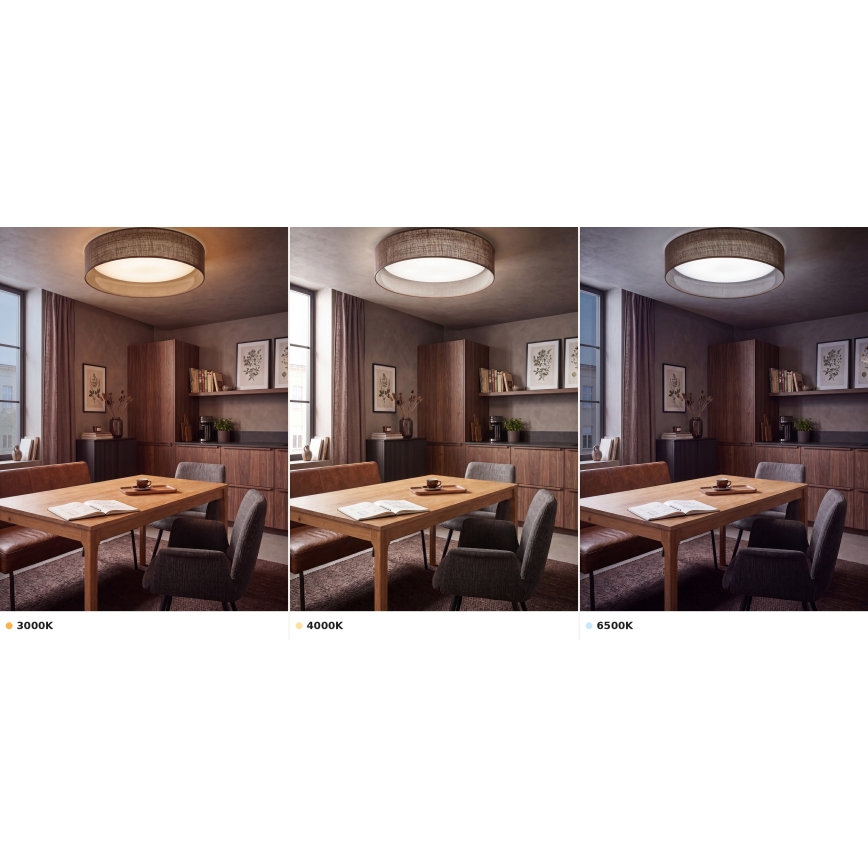 Brilagi - LED-Deckenleuchte VELVET VARI LED/24W/230V 3000/4000/6500K Ø 45 cm braun