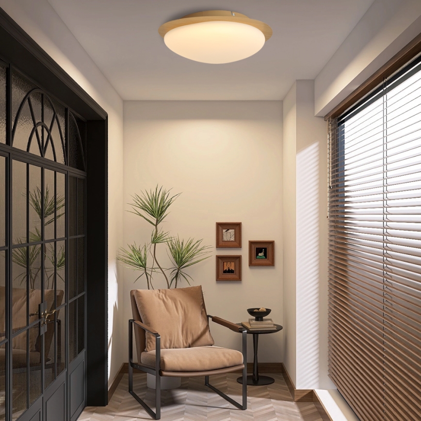 Brilagi - LED-Deckenleuchte VISBY WOOD LED/18W/230V Ø 38 cm braun