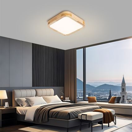 Brilagi - LED-Deckenleuchte WOODLINE SQUARE LED/32W/230V 3000/4000/6000K Eiche 30x30 cm