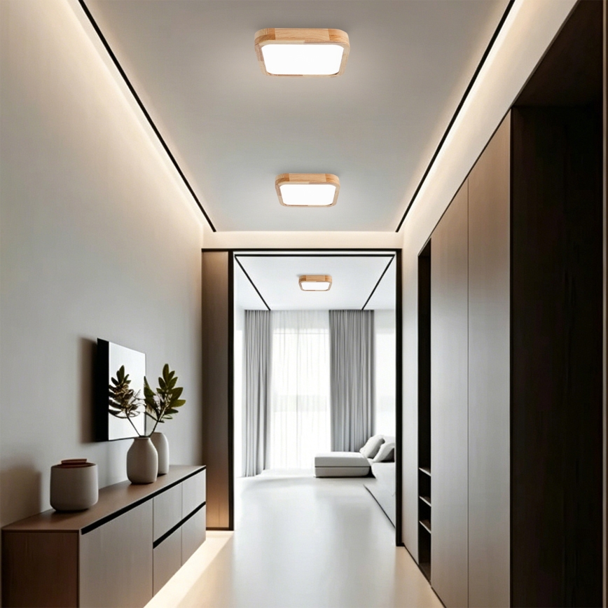 Brilagi - LED-Deckenleuchte WOODLINE SQUARE LED/32W/230V 3000/4000/6000K Eiche 30x30 cm