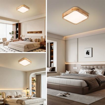 Brilagi - LED-Deckenleuchte WOODLINE SQUARE LED/32W/230V 3000/4000/6000K Eiche 30x30 cm