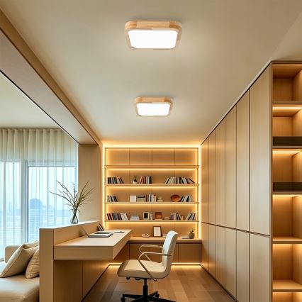 Brilagi - LED-Deckenleuchte WOODLINE SQUARE LED/32W/230V 3000/4000/6000K Eiche 30x30 cm