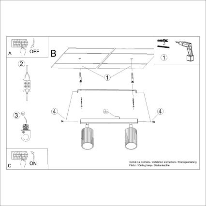 Brilagi - LED-Deckenspot CRESTO 2xGU10/10W/230V weiß