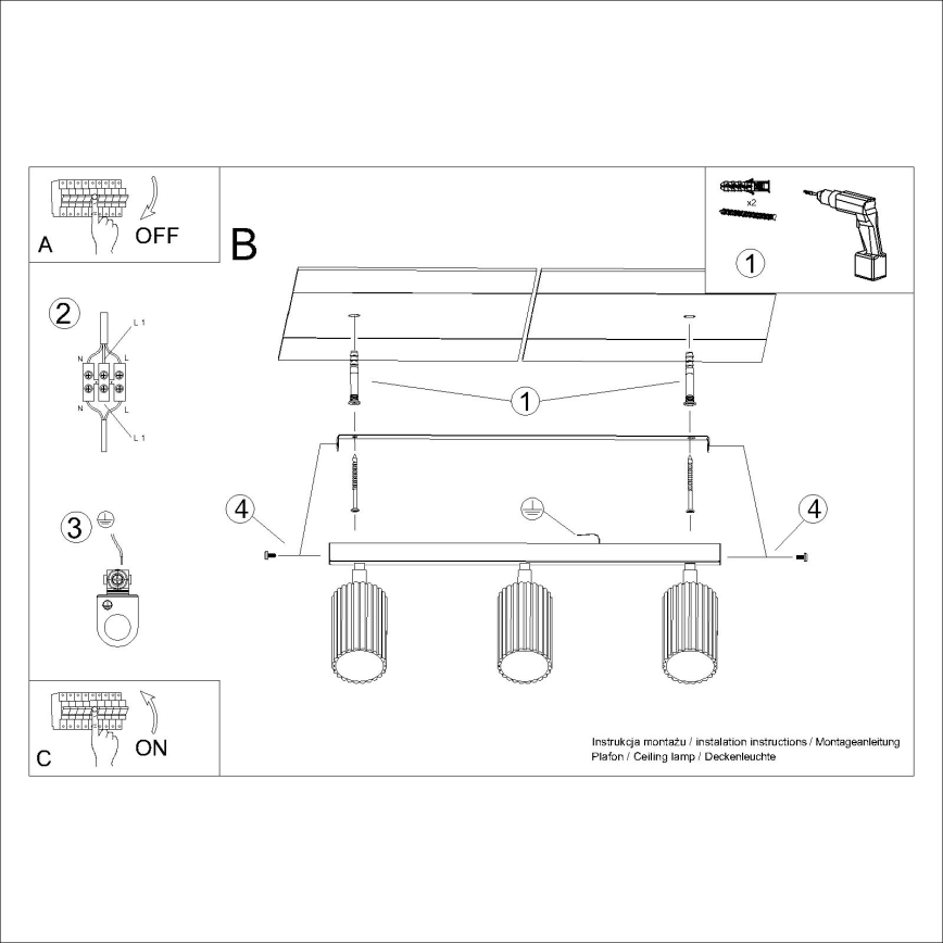 Brilagi - LED-Deckenspot CRESTO 3xGU10/10W/230V weiß