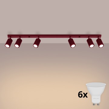 Brilagi - LED-Deckenspot CRESTO 6xGU10/10W/230V burgunderrot