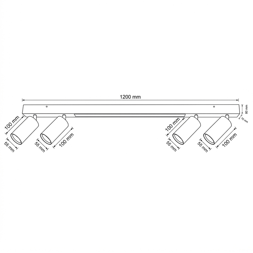 Brilagi - LED-Deckenspot SELE 4xGU10/30W/230V + LED/25W schwarz