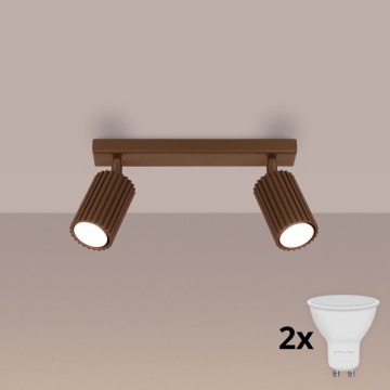 Brilagi - LED-Deckenstrahler CRESTO 2xGU10/10W/230V braun